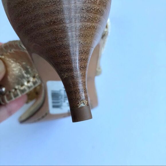 Jack Rogers Zsa Zsa Maggie Thong Sandal Shoes Gold Silver Leather Feet Jewelry 6 - Picture 11 of 12